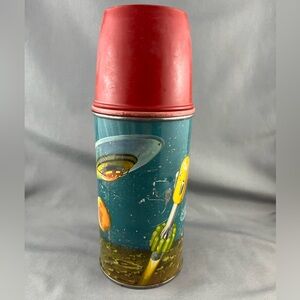 Vintage American Holtemp Thermos 1958 NASA SPACECRAFT UFO SHUTTLE ROCKET MOON